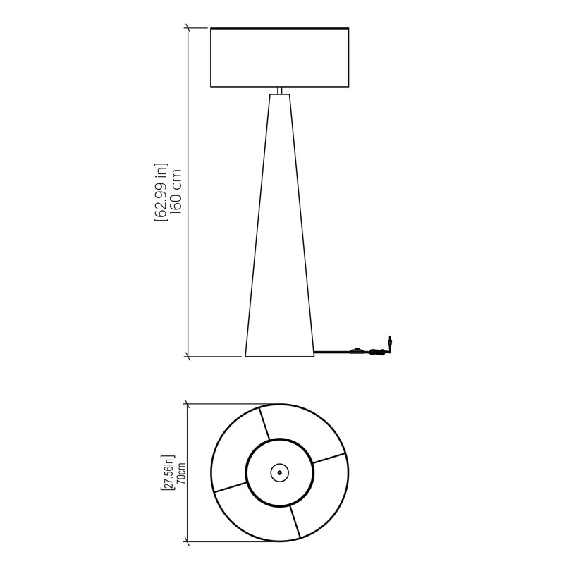 Cônica Floor Lamp, Imbuia