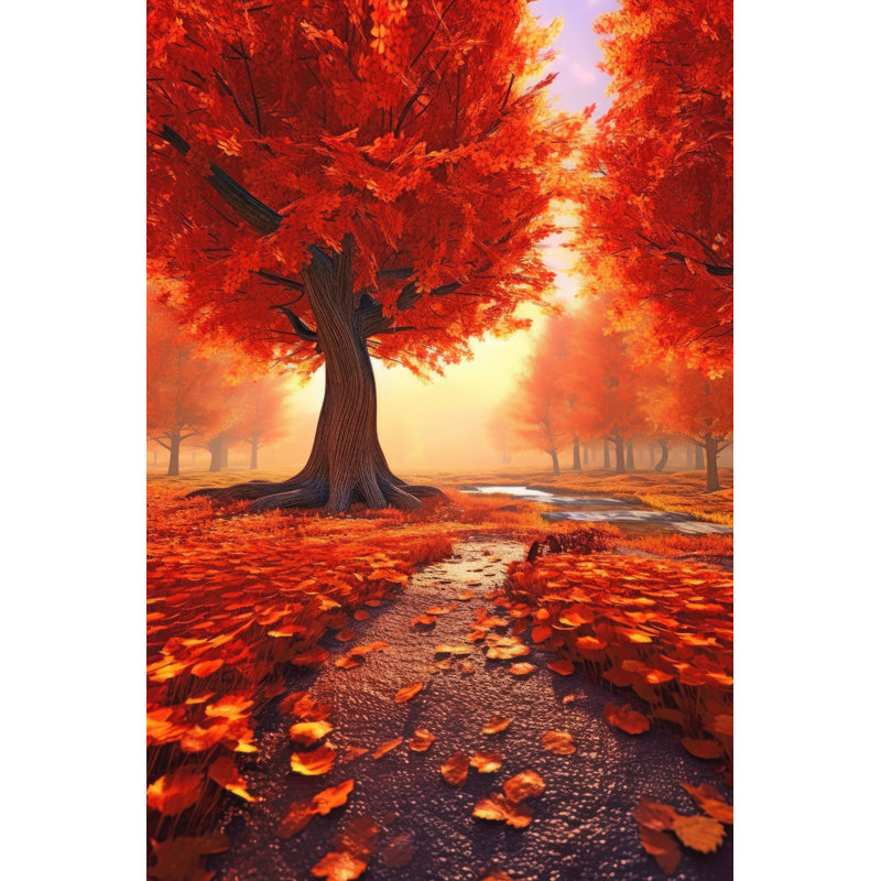Autumn Majesty Path Wrapped Canvas Wall Art, 24" H x 16" W