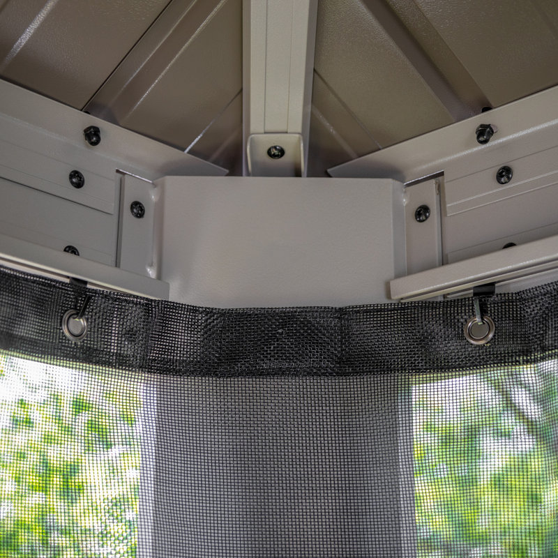Monaco 12' x 12' Champagne Aluminum Hardtop Gazebo