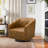 Hall Faux Leather Swivel Barrel Chair-1194730755