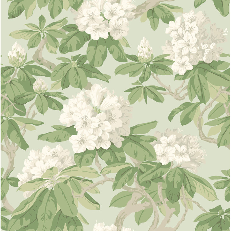 Bourlie Floral Wallpaper Roll, Duck Egg