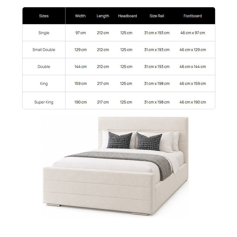 Upholstered Bed, Beige, Super King (6')