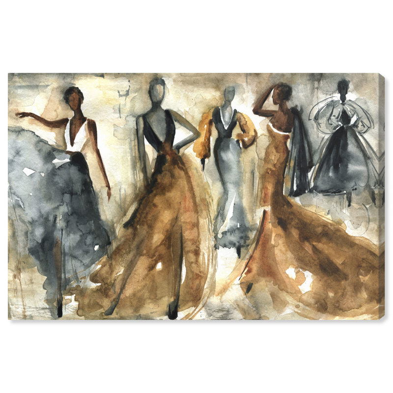 Fashion and Glam Bailando Dress - peinture sur toile, H 36 po x l 54 po, Toile tendue, No Frame