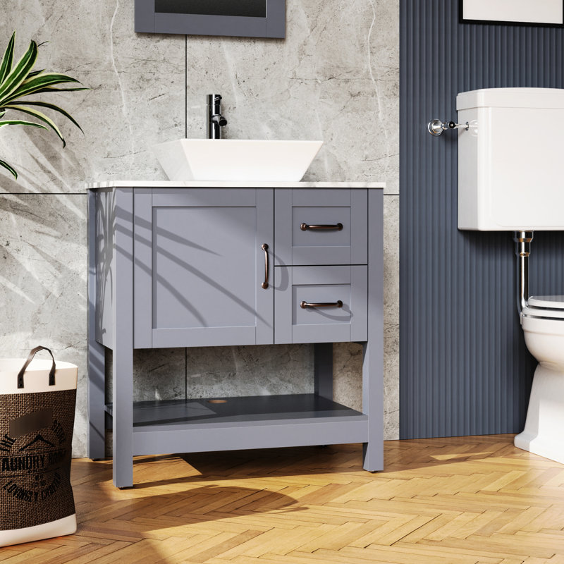 Armoire de salle de bain 30 po gris