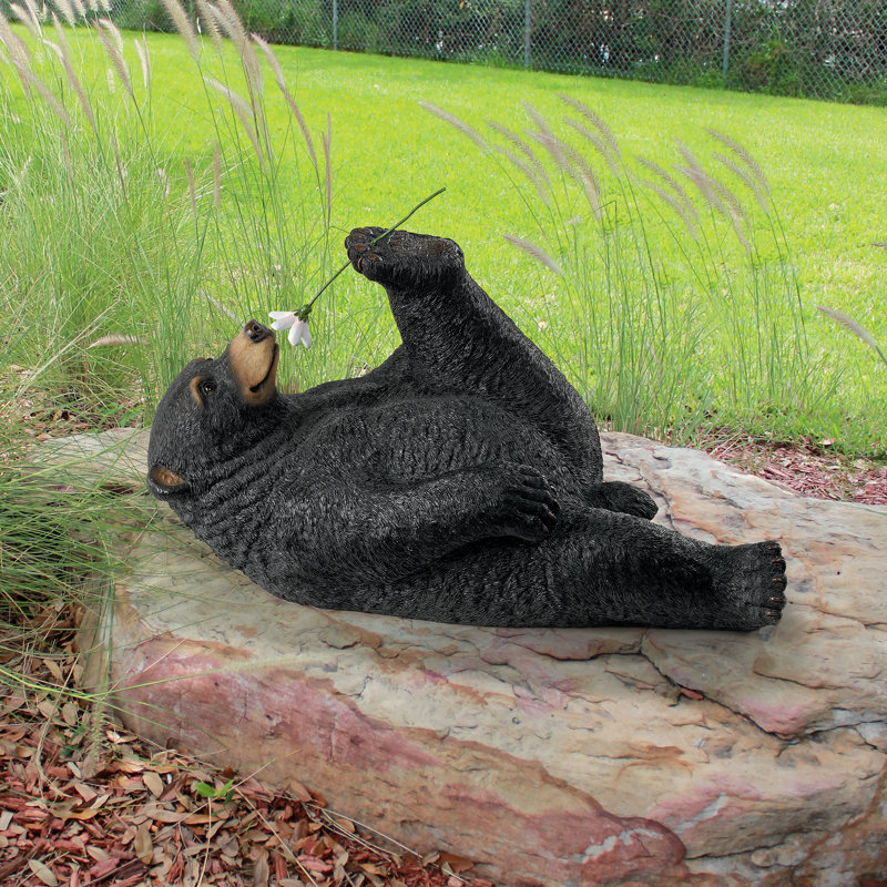 Smell the Flowers Bear Cub Garden Statue