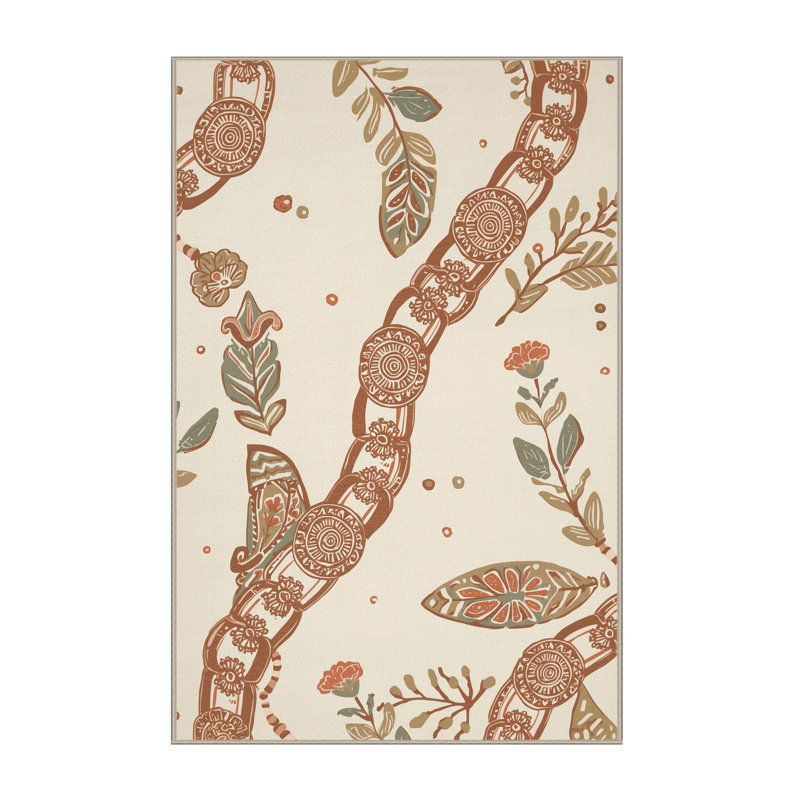 Tapis beige moelleux moelleux à motif de blocs bohémiens - reliure beige, 6 x 9