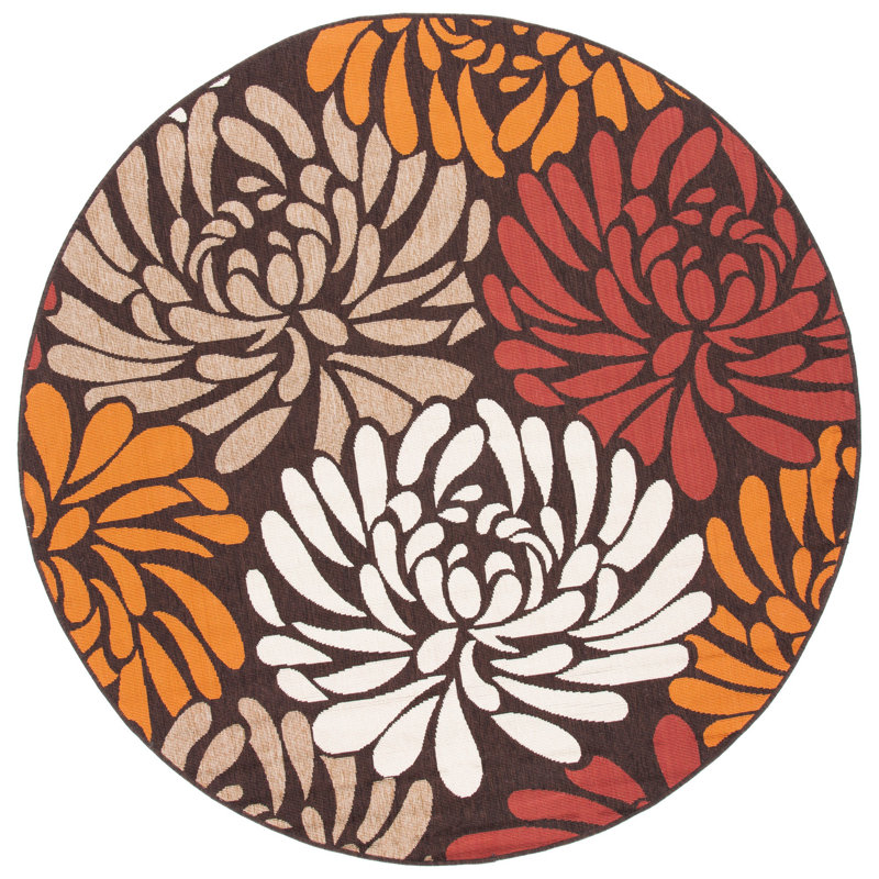 Centeno Performance Floral Indoor/Outdoor Area Rug, Round 8'