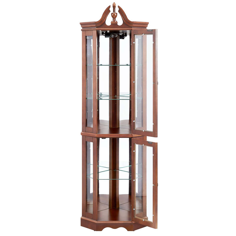 Corner Curio Cabinet, Brown