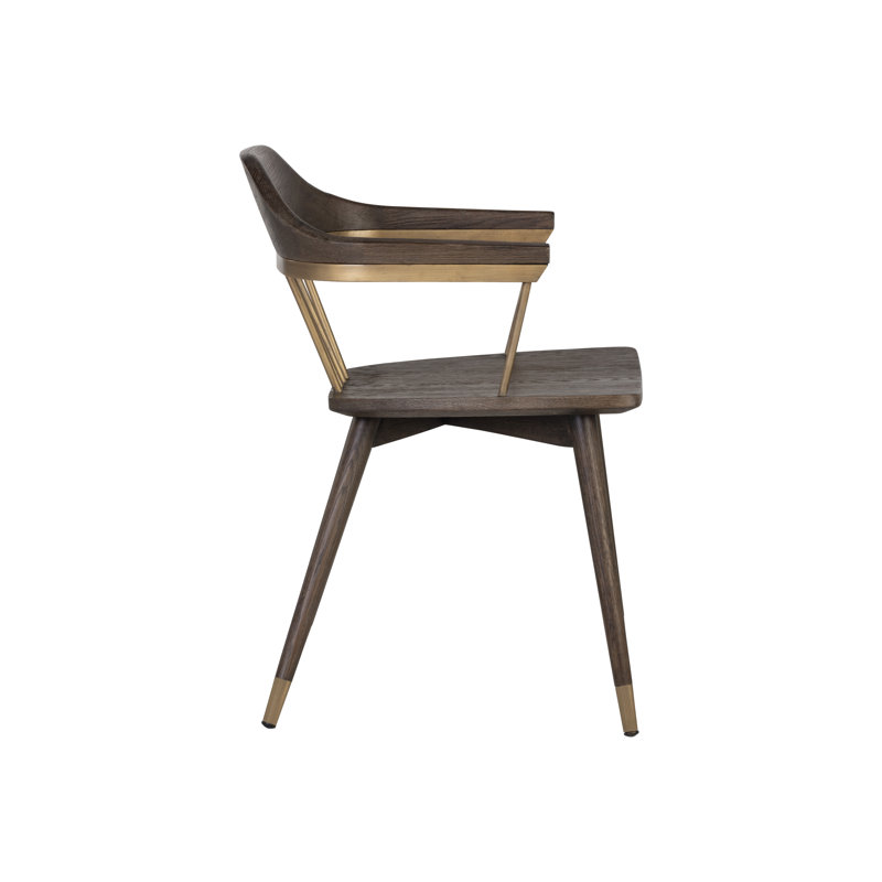 Westport Solid Wood Arm Chair, Dark Brown
