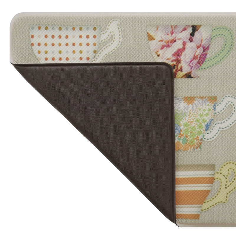 Laura Ashley Bristol Wellness Anti-Fatigue Mat, Rectangle 1'5" x 4', Light Gray