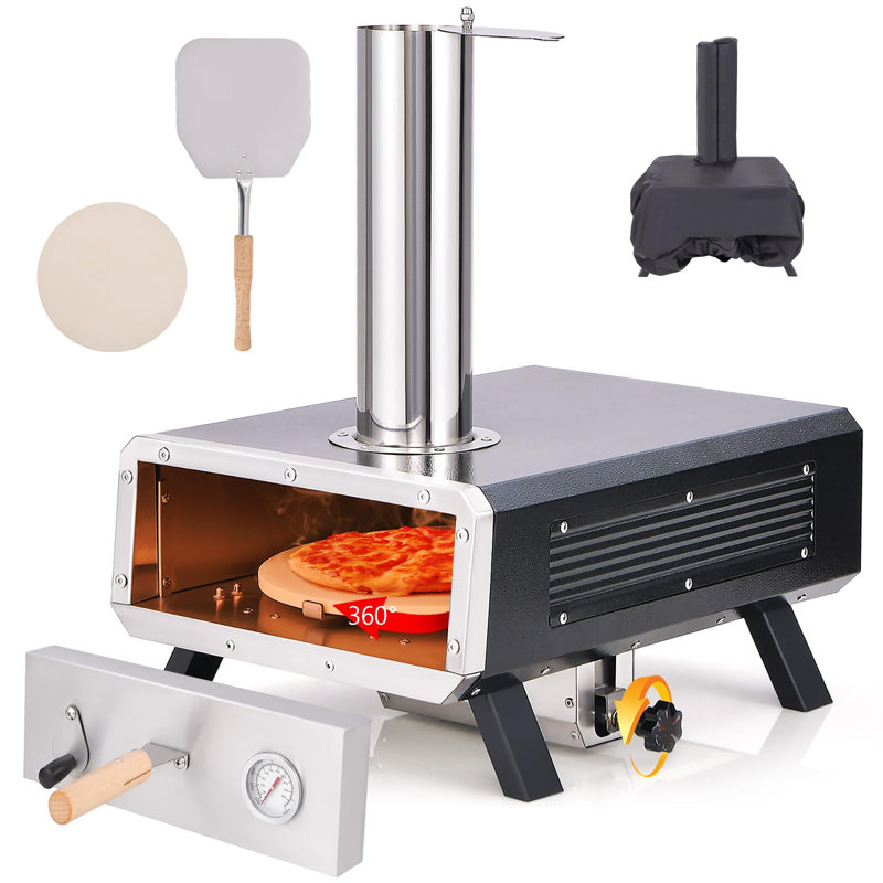 Four à pizza d'extérieur avec pierre à pizza rotative