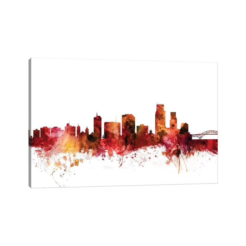 Corpus Christi, Texas Skyline by Michael Tompsett - 1 Piece Wrapped Canvas Wall Art, 20.32 cm H x 30.48 cm W