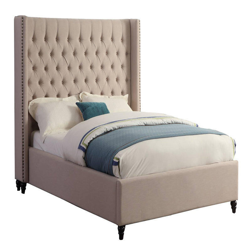 Lit plateforme Devola, Beige, Très grand