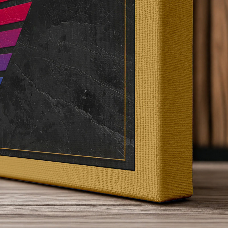 Striped Ice Cream Dreams Modern - Wrapped Canvas, 30x20 - 76.2 x 50.8 cm, Ochre Border