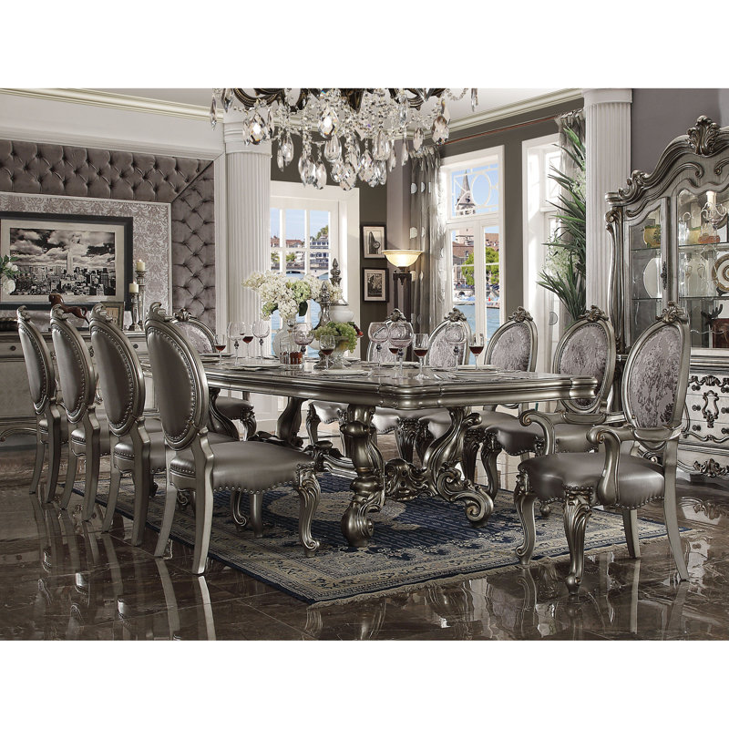 Chaises d'appoint ovales argent et platine, Argent argent, Brun