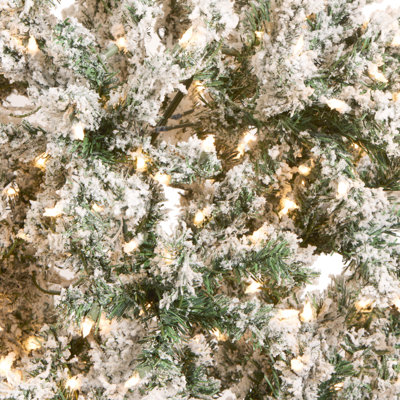 9Ft. Snowy Woodland Tree With Clear Lights
