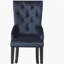 Chaise avec accoudoirs et dossier en relief bleu marine foncé et noir