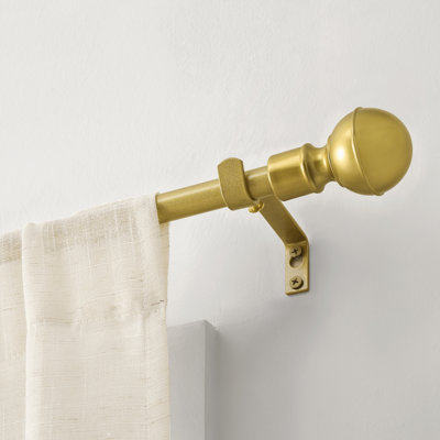 Tringle à rideaux ajustable en métal robuste de 5/8 po avec fleuron classique