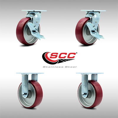 4 Piece Poly on Aluminum Caster Set
