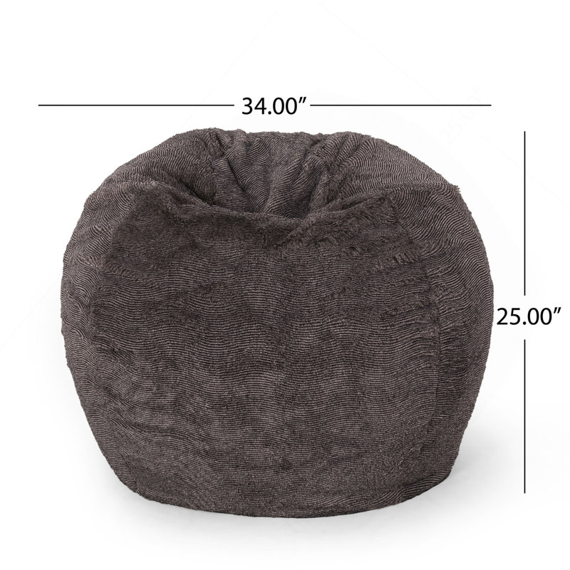 Fauteuil à billes arrondi en fausse fourrure 3 pieds Vida