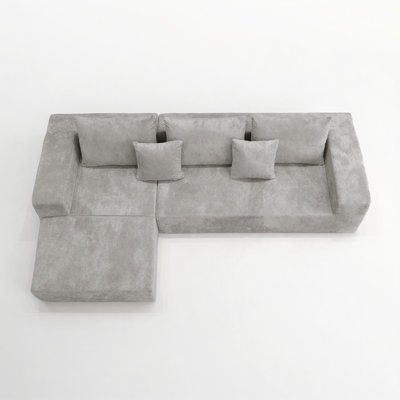 Boneless Oversized 108" Boneless Sectional Sofa, Modular Couch with Reversible Chaise & Ottoman for Flexible Living Room