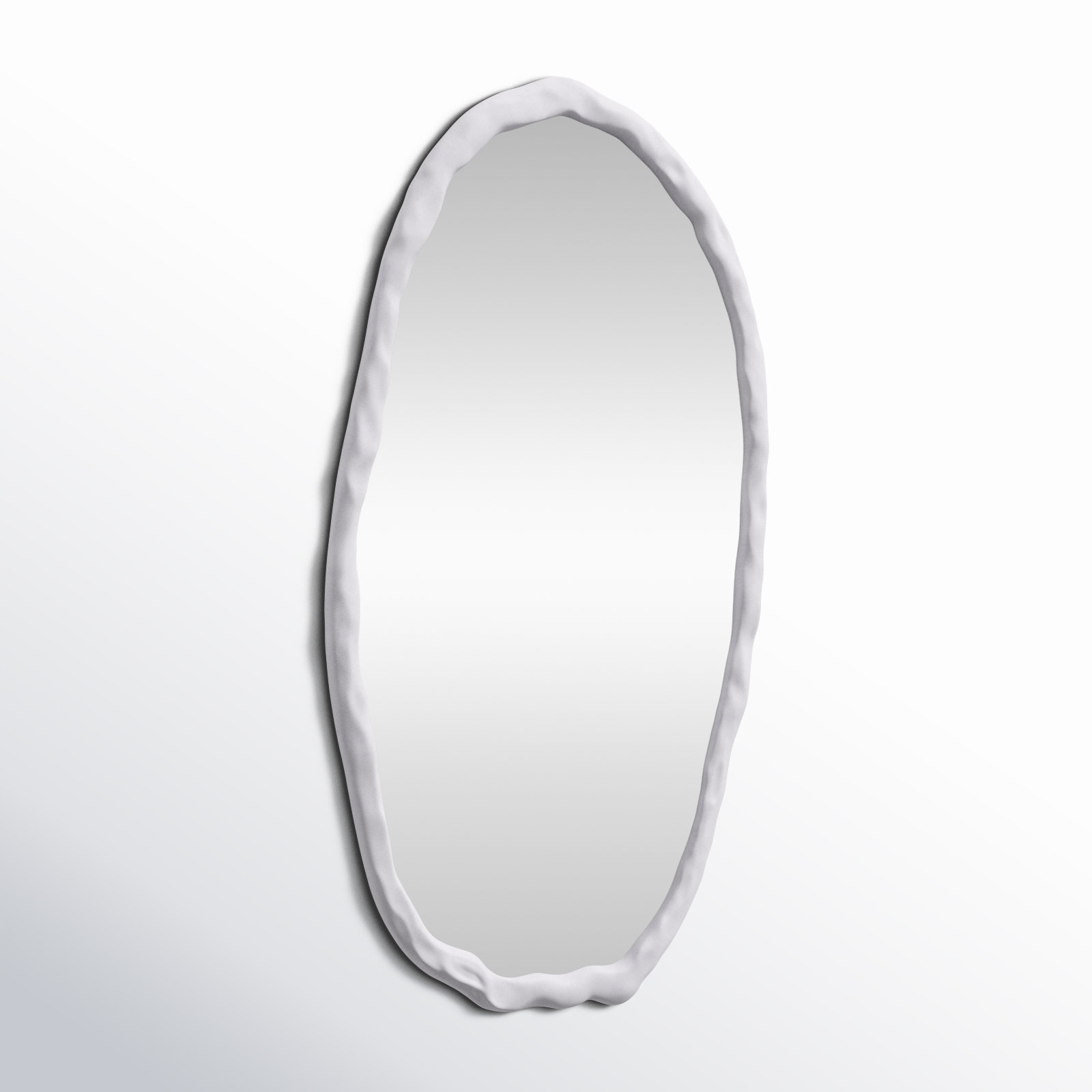 Nola Distressed Accent Mirror, White, 50" x 28"