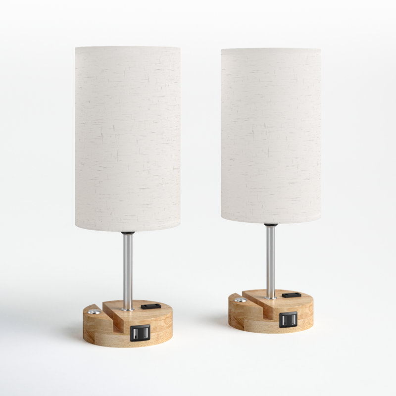 Avala Wood USB Table Lamp
