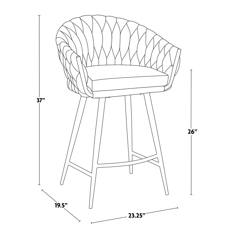 Tabouret de comptoir Maddison, Bleu / gris