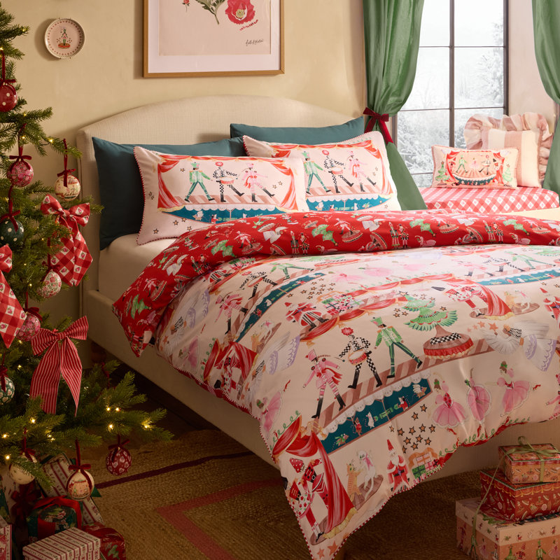 Christmas Nutcracker Scene Reversible Duvet Cover Set, Single