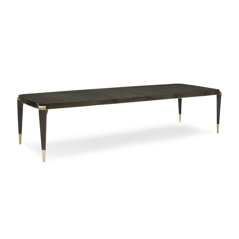 Caracole Classic Extendable Solid Wood Base Dining Table, Sealskin