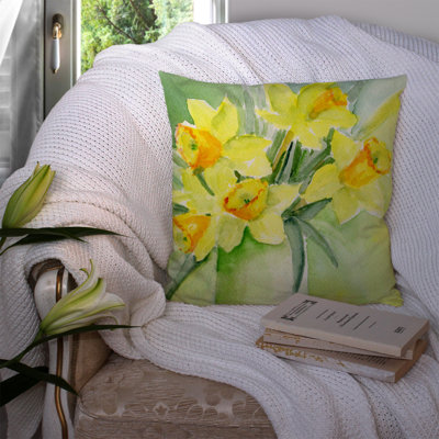  Coussin décoratif floral 14 "Daffodils par Maureen Bonfield