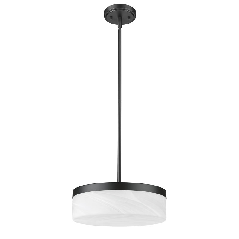 Luminaire suspendu 13 po Haddon, Noir mat