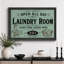 «Open All Day Vintage Self Service Laundry», impression sur toile, impression sur toile encadrée-134328919-134328925