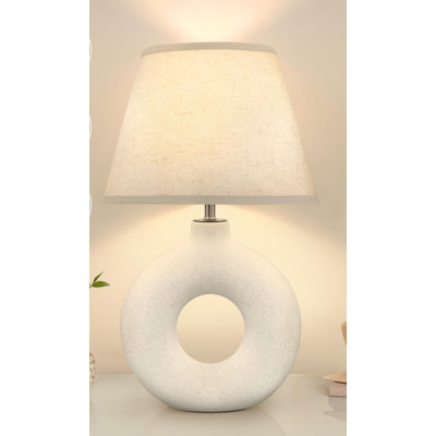 21" Modern Boho Ceramic Bedside Lamps