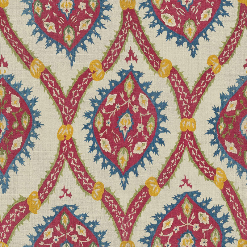 Hippie Spirit Wallpaper Roll, Red/Taupe/Yellow/Blue