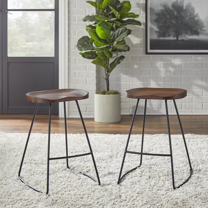 Bussard Bar & Counter Stool, Walnut, Counter Stool (24.5" Seat Height)