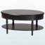 Table basse noire à 1 tiroir et 1 tablette ouverte avec pieds fuselés Altha, H 18,26 po x l 39,17 po x P 26,59 po