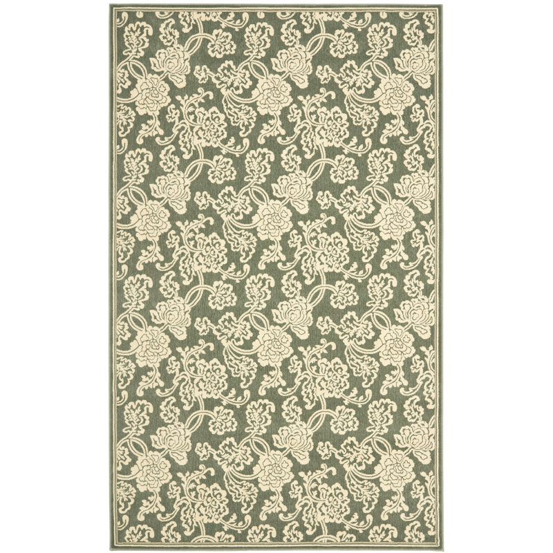 Santucci Performance Floral Rug, Rectangle 4' x 6'