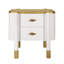 Table de chevet blanche moderne à 2 tiroirs avec poignées en métal pour la chambre à coucher