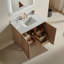Meuble-lavabo autoportant Basin, en bois massif et avec plateau blanc d'ingénierie-1728840214