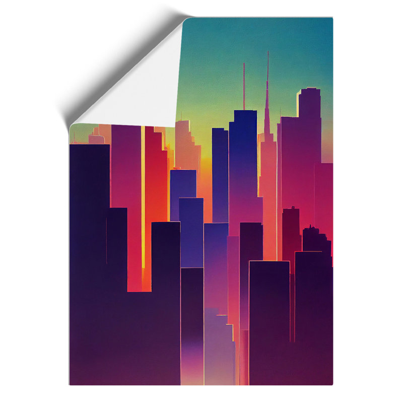 Bright City Skyline - Print, Paper, No Matte, 42cm H x 29.7cm W