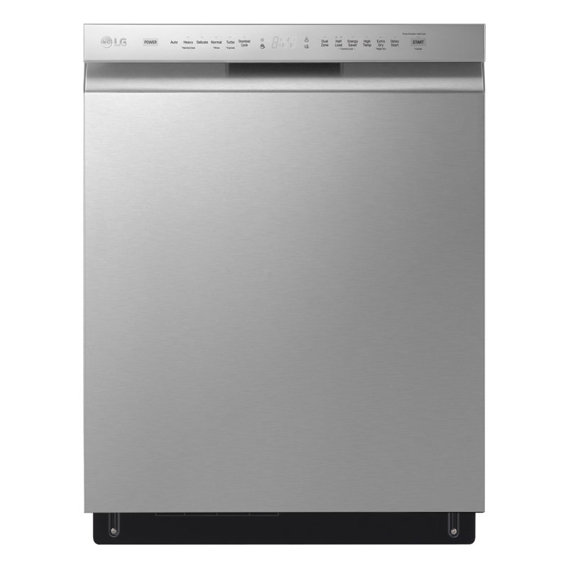 LG 24 in. PrintProof Stainless Steel Front Control Dishwasher with QuadWash, 3rd Rack & Dynamic Dry, 48 dBA, Stainless Steel