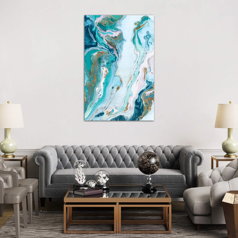 Marble Petroleum II by Eva Watts - Painting on Canvas, No Frame, 101.6 cm H x 66.04 cm W x 1.91 cm D