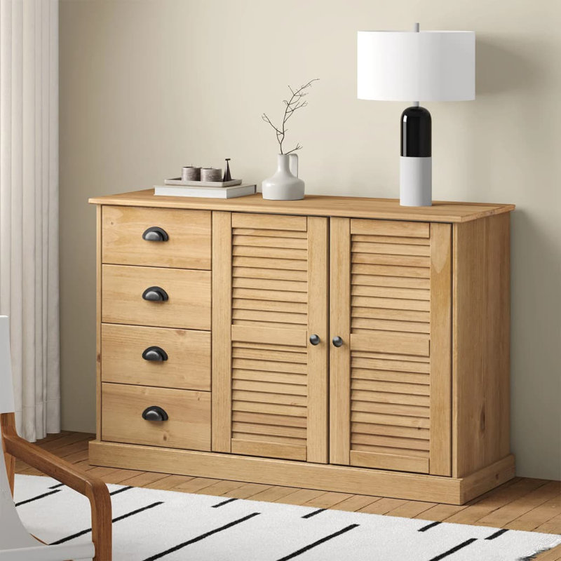 Peoa 113cm Solid Wood Sideboard, Brown