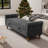 Wide Upholstered Flip-up Storage Bench With Flared Arms And Solid Wood Legs-1973753238