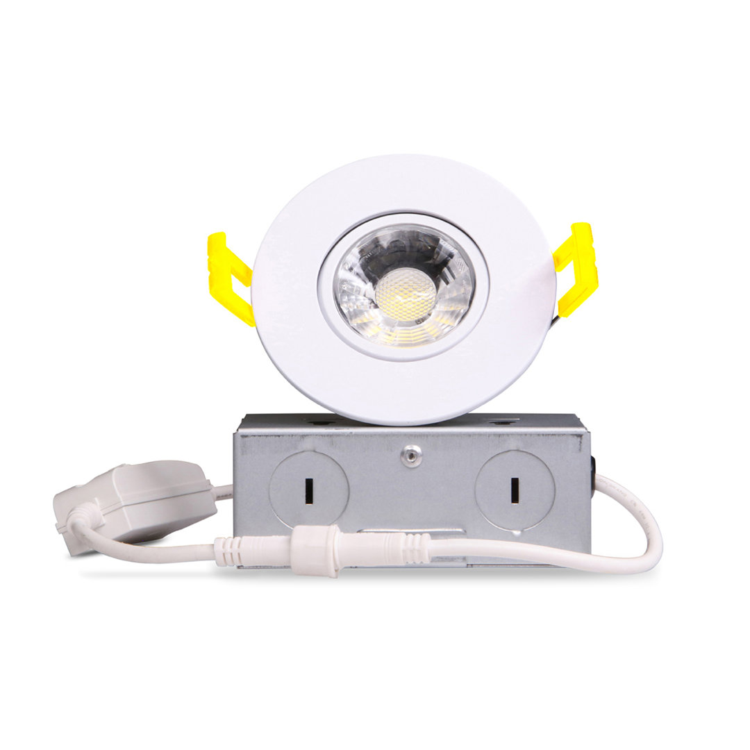 3'' Selectable Color Temperature Dimmable Air-Tight IC Rated LED Canless Recessed Lighting Kit (Set of 4) NUWATT