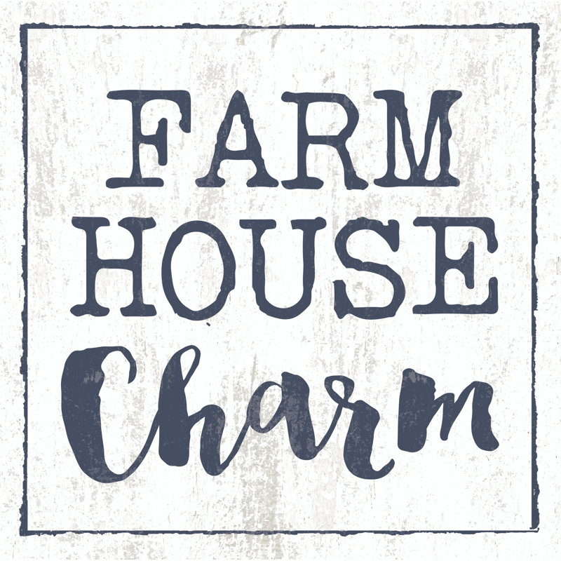 Farm House Charm Blue - Wrapped Canvas Print, 30cm H x 30cm W x 3.8cm D