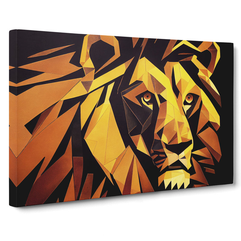 Epic Lion Abstract - Wrapped Canvas