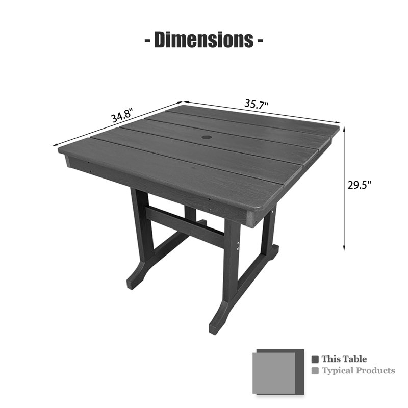 Table à manger carrée en PEHD