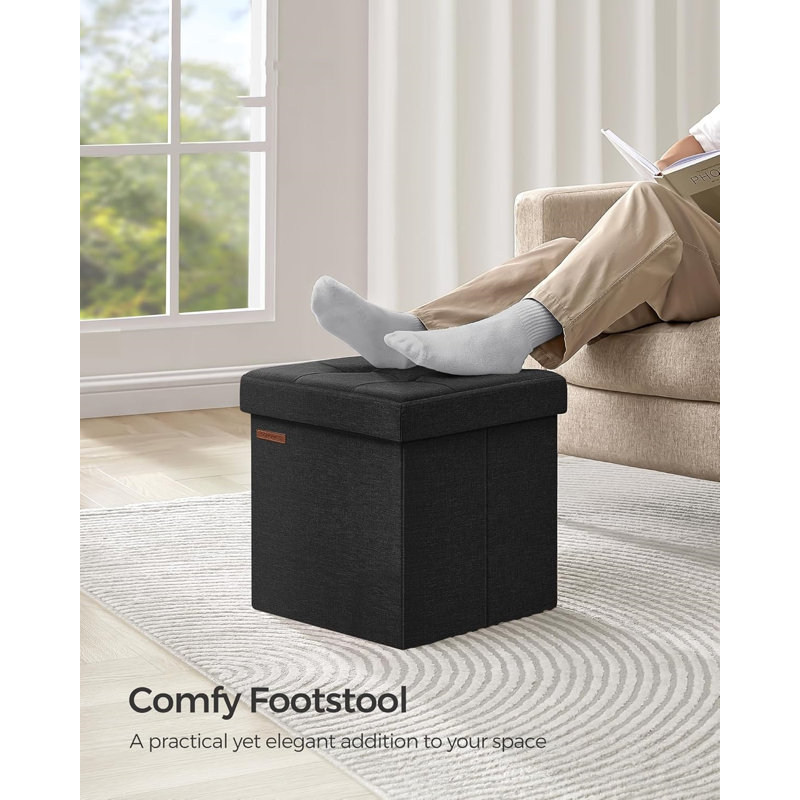 38x38x38cm 38cm Wide Square Solid Colour Footstool Ottoman with Storage